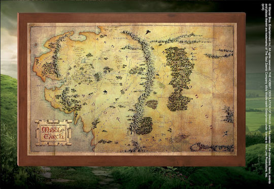 Lord Of The Rings - Middle Earth Map Πίνακας σε Καμβά 36.5x23cm