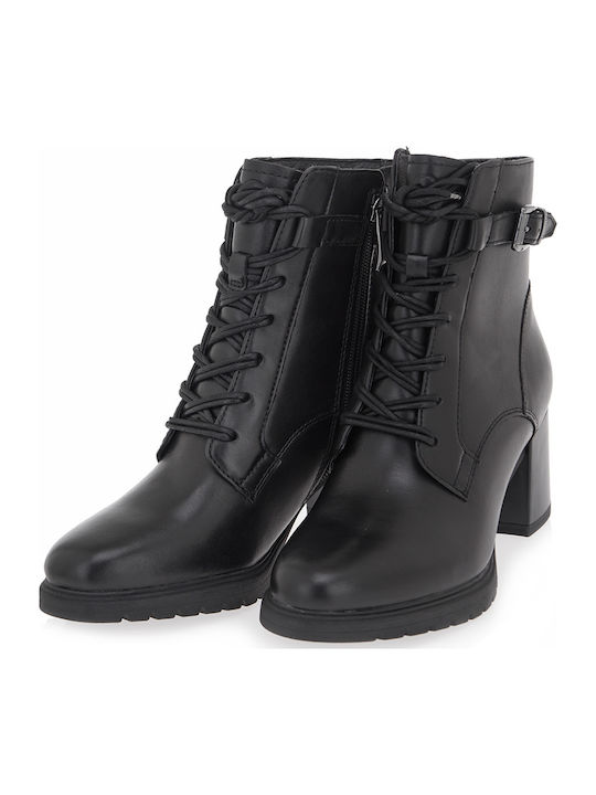 Leder Stiefeletten Damen Schwarz