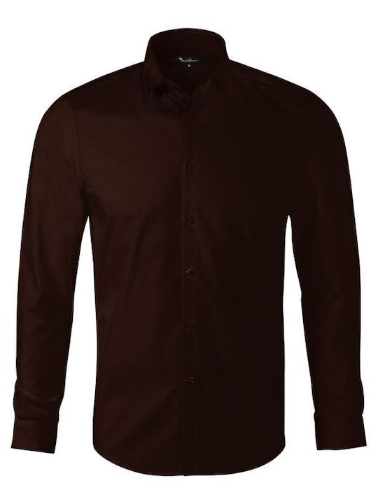 Malfini Men's Shirt Long Sleeve Brown