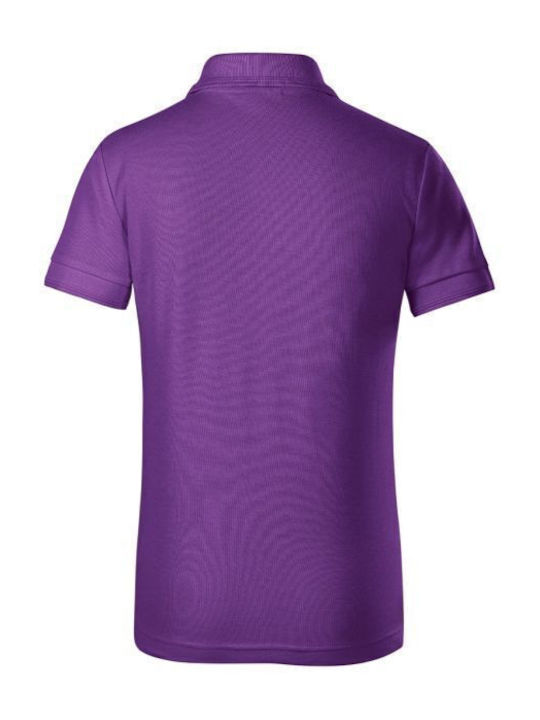 Kids Top Short-sleeved Purple Pique