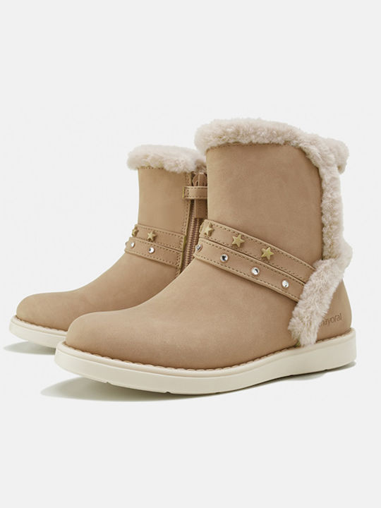 Mayoral Kids Boots with Zipper Beige