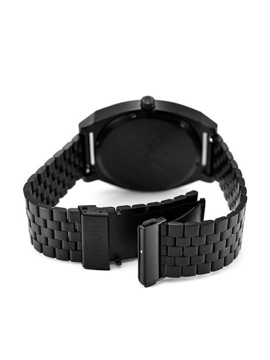 Nixon Time Teller Herrenuhr 40mm Solar mit Schwarz Metallarmband