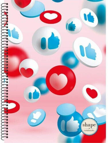 Shape Notebooks Caiet Școlar Cu Spirală Cu Dungi B5 90 Foi De Hârtie 3 Separatoare (Desene Și Modele Diverse)