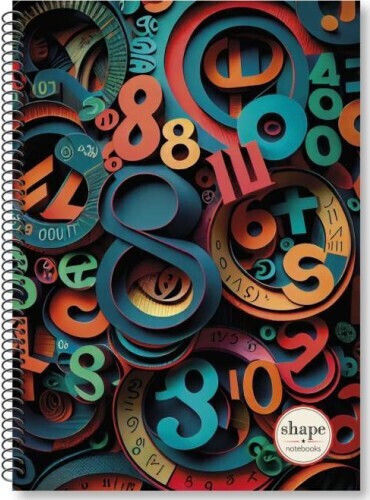 Shape Notebooks Спирална Тетрадка На Райета B5 90 Листове 3 Теми Numbers (Различни Дизайни)