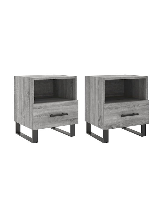 Wooden Bedside Tables 2pcs Gray 40x35x47.5cm