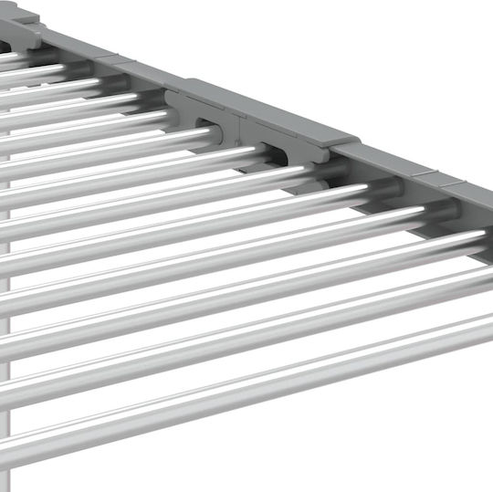 vidaXL Klappbarer Boden-Kleiderständer aus Aluminium mit Aufhängelänge 11m