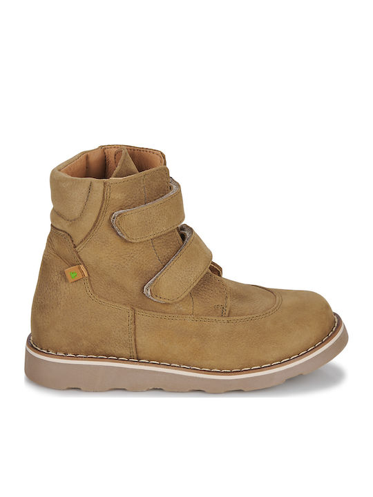Suede Kinderstiefeletten mit Klettverschluss Braun