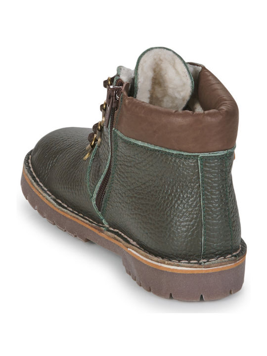 Kids Boots with Zipper Khaki
