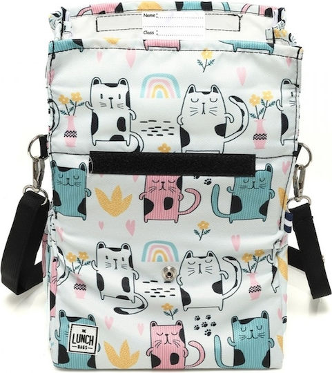 The Lunch Bags Kids Kitties Σχολικό Ισοθερμικό Τσαντάκι Φαγητού Χειρός 5lt Λευκό 21x16x24cm