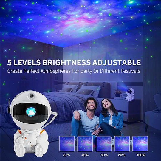 XO Παιδικό Φωτιστικό Projector Astronaut Sky με Προβολή Αστεριών Λευκό 8.5x5x7.6εκ.