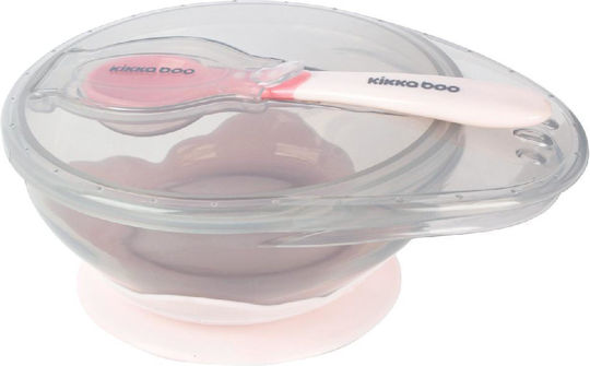 Kikka Boo Baby Food Container Set Suction made of Plastic Pink