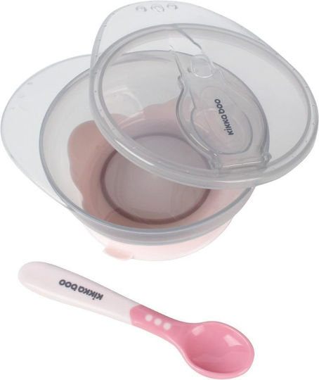 Kikka Boo Baby Food Container Set Suction made of Plastic Pink