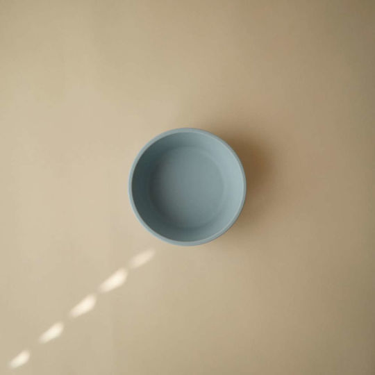 Mushie Baby Food Bowl Suction made of Silicone Light Blue