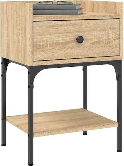 Ξύλινα Bedside Tables with Metallic Legs 2pcs 40.5x31x60cm