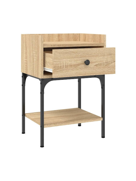 Nachttische Metall Sonoma Oak 2Stück 40.5x31x60cm