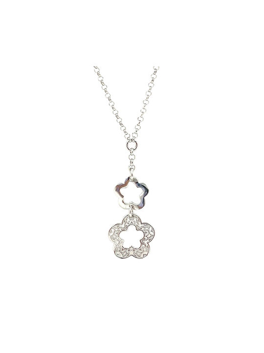 CHrysolithos Necklace with design Flower from Silver