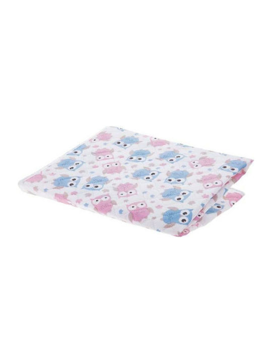 Akuku Waterproof Burp Cloth Owl Pink 55x70cm