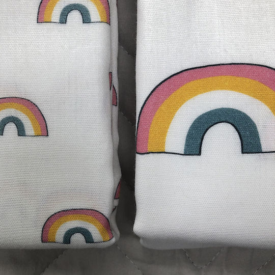 Mama Designs Rainbow Musselin-Wickeltücher Weiß 60x60cm. 3Stück