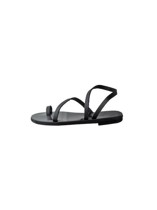 S-Mshoes Handmade Leather Women's Sandals Black