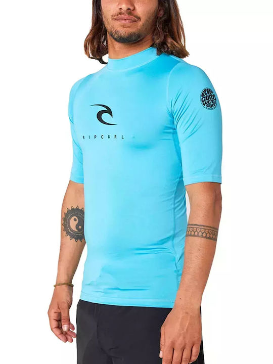Rip Curl Corps Men Short Sleeve Sun Protection Shirt Turquoise