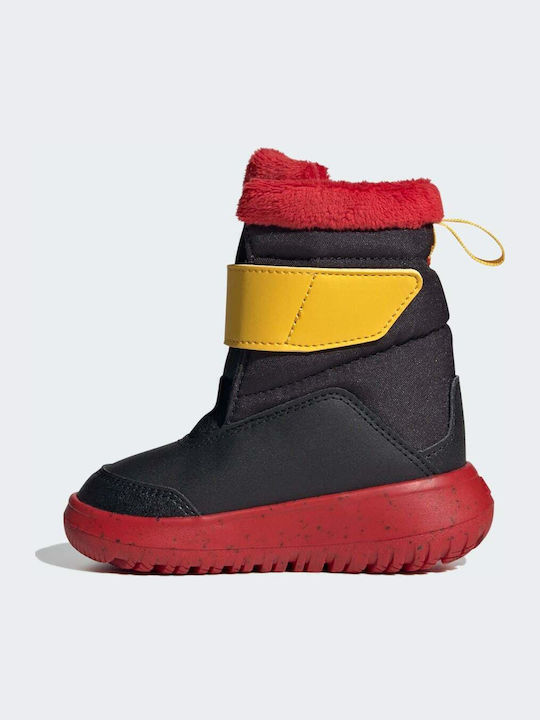 Winterplay x Disney Kinder-Schneestiefeletten mit Klettverschluss Core Black / Cloud White / Better Scarlet