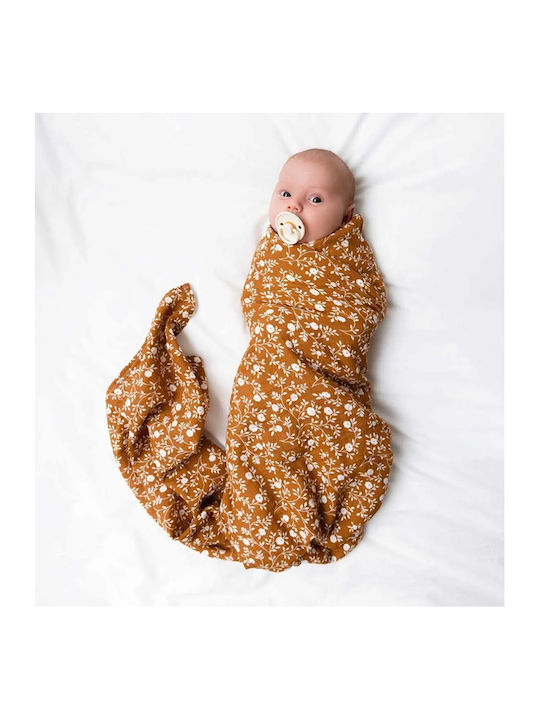 A Little Lovely Company Muslin Swaddle Wrap Beige 120x120cm.