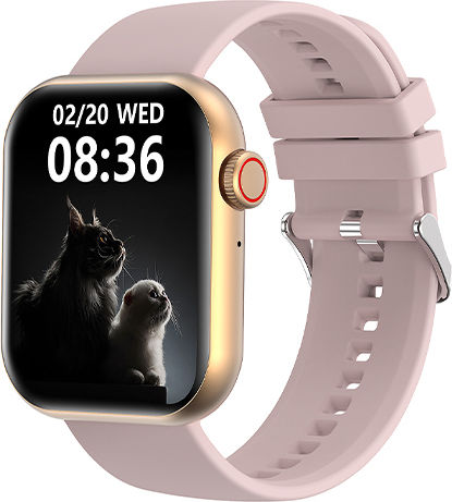 Egoboo GW41 Aluminium Smartwatch με Παλμογράφο (Ροζ)