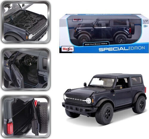 Maisto Ford Ford Bronco Wildtrack 2021 Metal Modeling Figure Car Blue in Scale 1:18