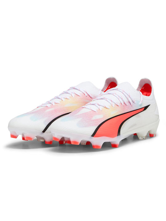 Puma Ultra Ultimate FG/AG Low Football Shoes with Cleats White