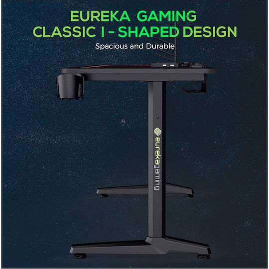 Γραφείο Gaming ERK-GIP-P47B-V1 120x60x77εκ. Black