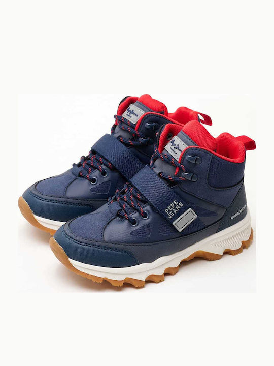 Peak Offroad Παιδικά Sneakers High με Σκρατς Μπλε