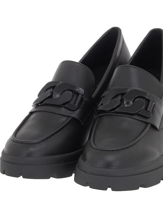 Synthetic Leather Black Heels Melanie