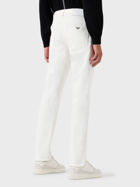 Emporio Armani Men's Denim Pants in Slim Fit White