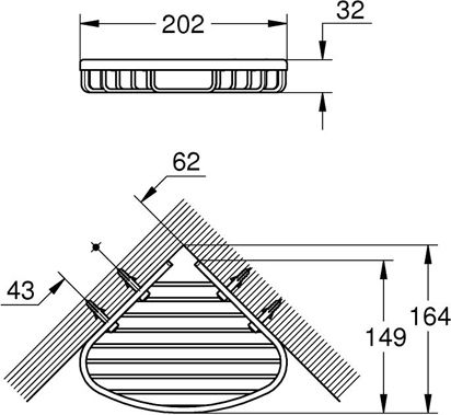 Grohe Επιτοίχια Σπογγοθήκη Ασημί Grohe Επιτοίχια Σπογγοθήκη Ασημί