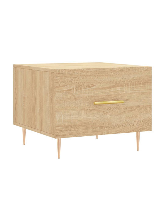 Square Side Table Wooden Beige L50xW50xH40cm.