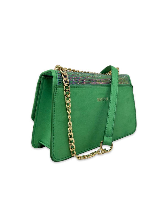 Menbur shoulder bag with rhinestones 85329 1-GREEN