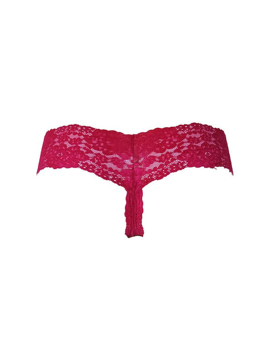 Milena by Paris Women's String with Lace Fuchsia