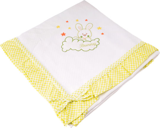 Bunny Bebe Decke Wickeltücher für Kinderzimmer Waffel Hellblau 90x90cm