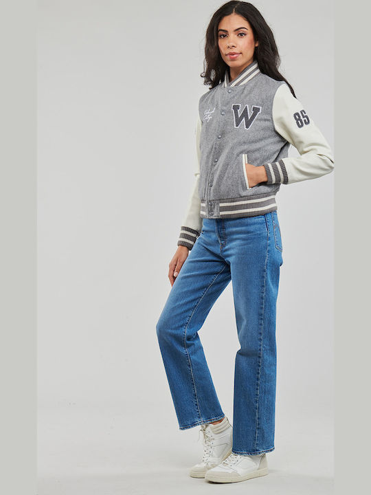 Κοντό Γυναικείο Bomber Jacket Γκρι