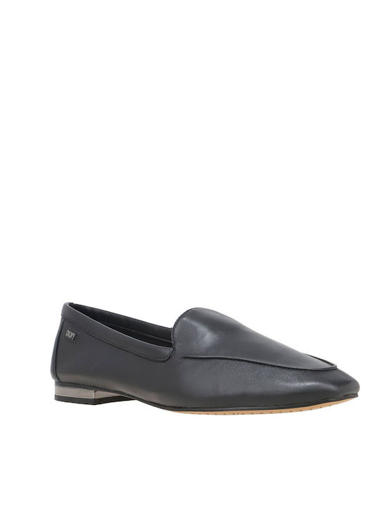 DKNY Leder Damen Loafers in Schwarz Farbe