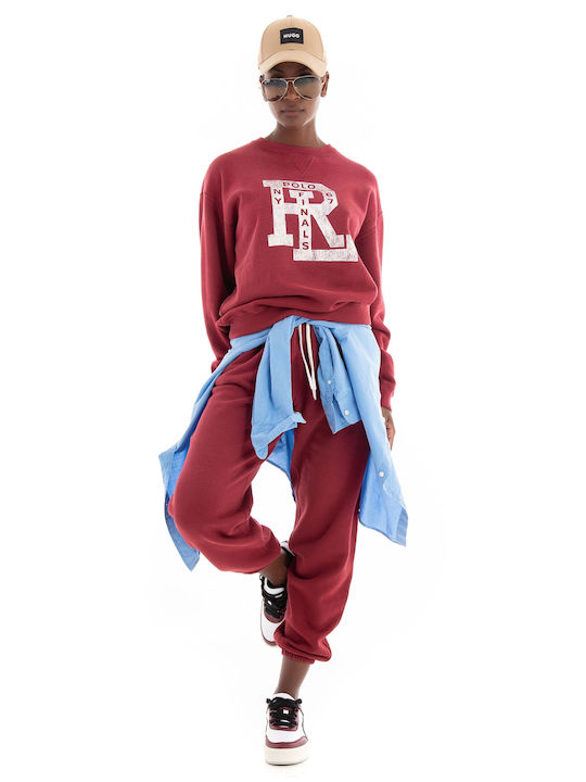 Ralph Lauren Women's Fleece Sweatshirt Burgundy