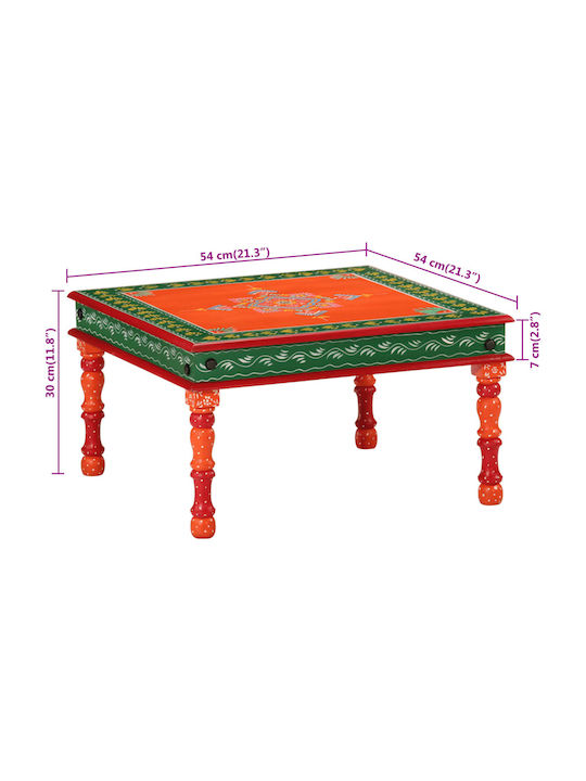 Quadratischer Beistelltisch aus Massivholz Orange M54xB54xH30cm