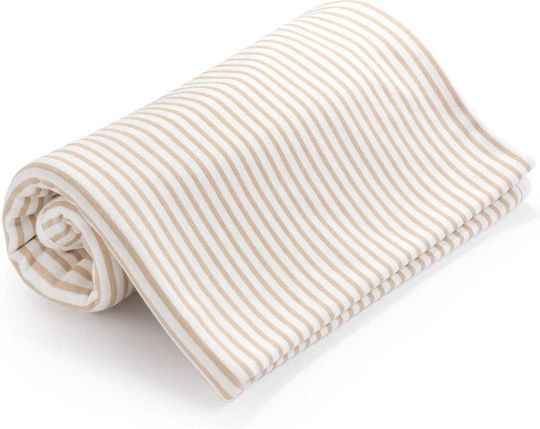 Jukki Blanket Nursery Swaddling Blankets Knitted Beige Stripes 75x100cm