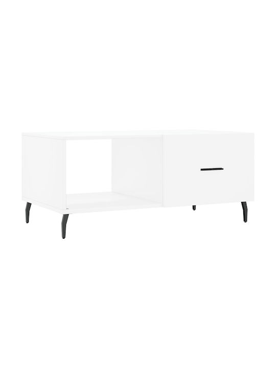 Rectangular Coffee Table Wooden White L90xW50xH40cm.