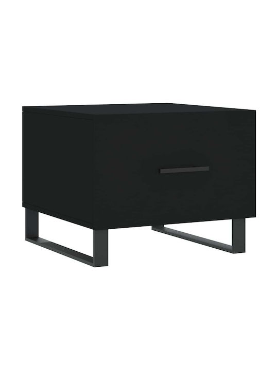 Square Wooden Side Table Black L50xW50xH40cm