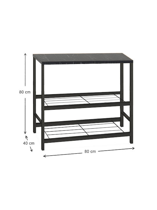 Masă Laterală Rectangulară Mulligan Din Lemn Neagră M80xL40xÎ80cm