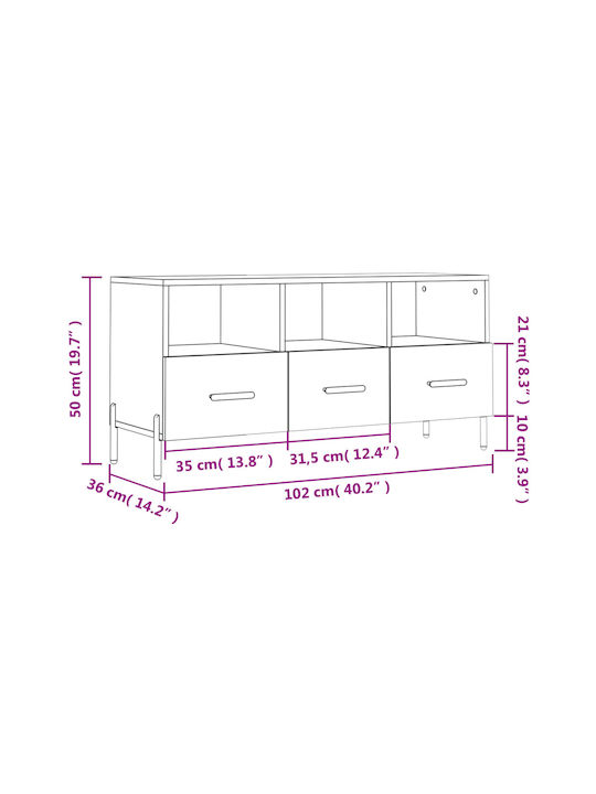 Έπιπλο Τηλεόρασης Γκρι Μ102xΠ36xΥ50cm
