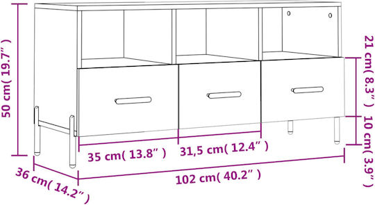 Έπιπλο Τηλεόρασης Γκρι Μ102xΠ36xΥ50cm