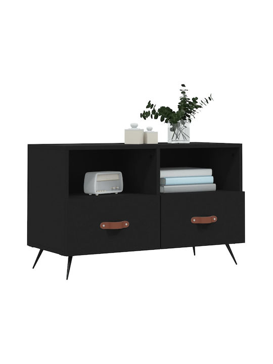 TV Stand Wooden Black L80xW36xH50cm