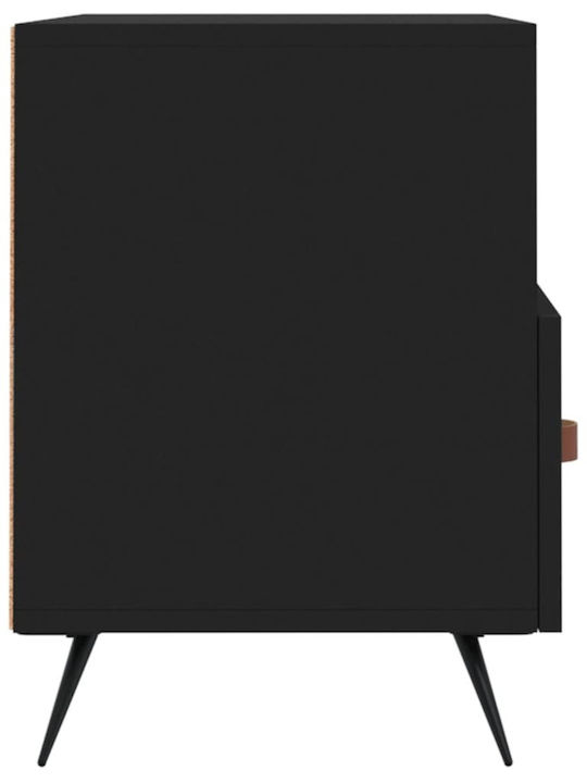 TV Stand Wooden Black L80xW36xH50cm